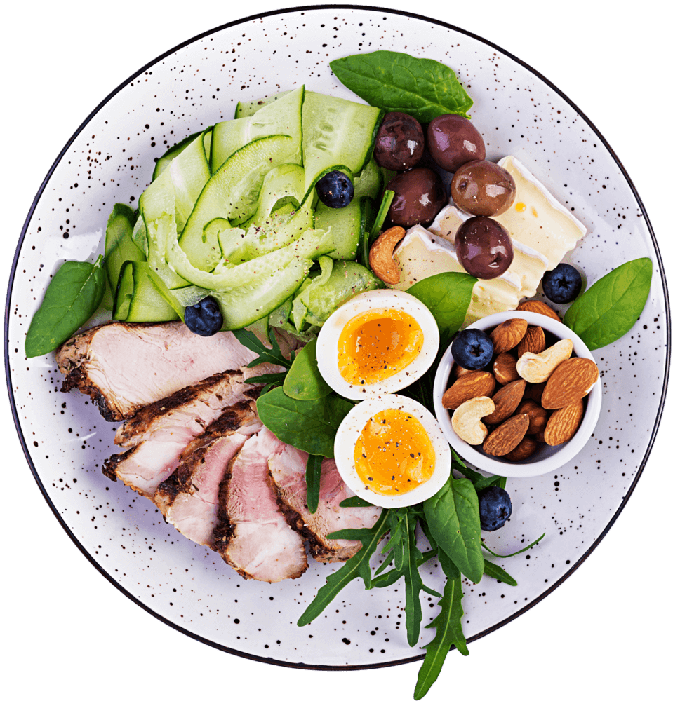 ketogenic-diet-buddha-bowl-dish-with-meatloaf-chic-DR67PNF